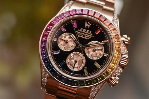 gold rolex daytona rainbow|rolex daytona rainbow everose gold.